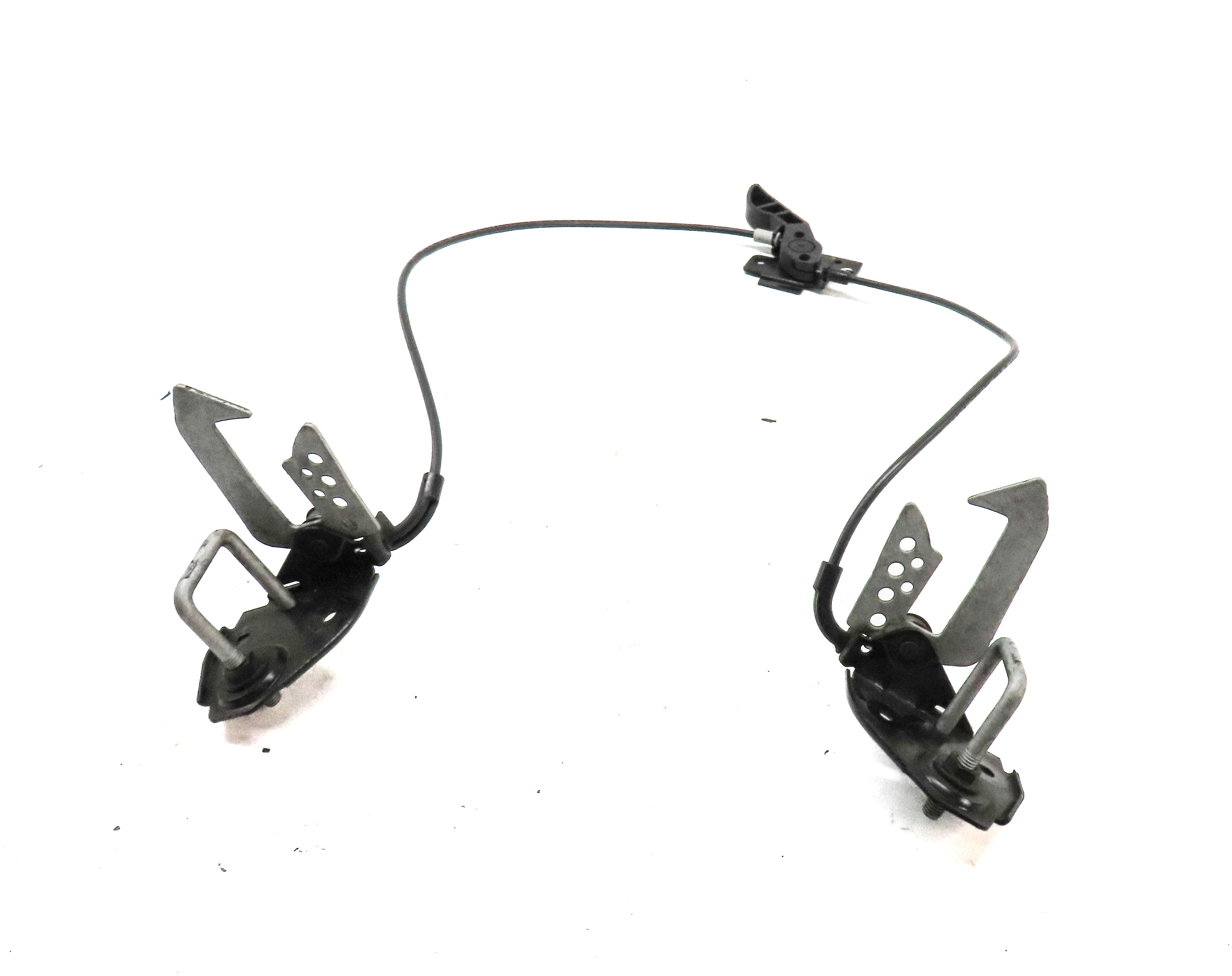 2014 BMW 750Li (F01) FRONT HOOD BONNET SAFETY HOOK LATCH CATCH HANDLE SET/3 — exact item pictured